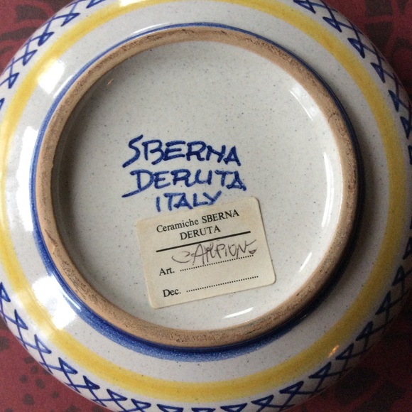 Vintage Sberna Deruta Italy Sun Burst Trinket Dish - Picture 3 of 13